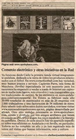 Año 2002: Apoloybaco en los medios de comunicación.